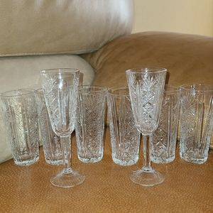 Set of 11 shot glasses crystal